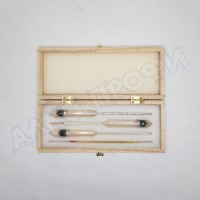 Набор ареометров (спиртометры) в деревянном футляре