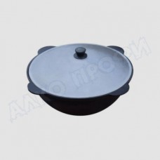 Казан чугунный с крышкой 12л плоское дно